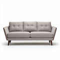 Upholstered sofa for living room in light gray fabric - 200 x 90 x 85cm