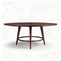 Round coffee table for living room - walnut wood, 120 x 120 x 75cm
