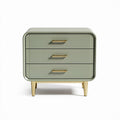 Modern bedside table with three drawers - 60 x 40 x 50cm, wood and metal construction