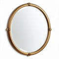 Oval wall mirror with antique gold frame - dimensions not specified.