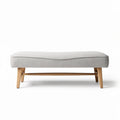 Fabric upholstered bench with wooden legs - 120 x 50 x 40cm