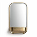Oval wall mirror with black frame for home decor - 50 x 30 x 2cm