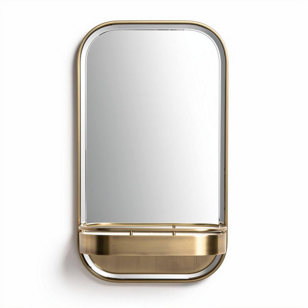 Oval wall mirror with black frame for home decor - 50 x 30 x 2cm