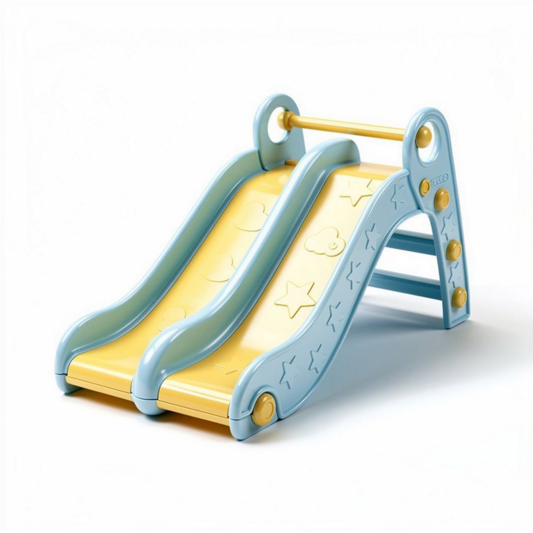 Children's dual-slide playset for outdoor fun - plastic construction, 100 x 45 x 70cm