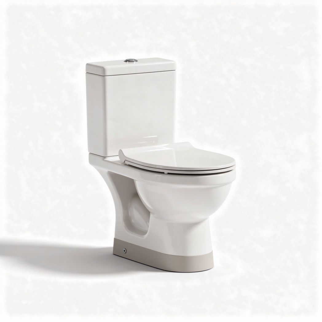 Dual-flush toilet in ceramic construction - 70 x 38 x 80cm
