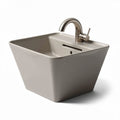 Ceramic square bathroom sink with single faucet hole - 40 x 40 x 15cm